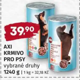 Axi krmivo pro psy vybrané druhy
