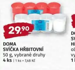 Konzum Doma svíčka hřbitovní nabídka