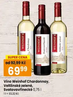 TEMPO Weinhof Chardonnay, Veltlínské zelené, Svatovavřinecké nabídka