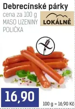 Konzum Debrecinské párky maso uzeniny polička nabídka