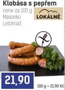 Konzum Masoeko klobása s pepřem nabídka