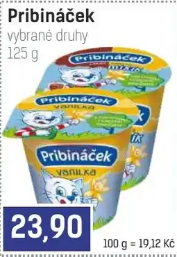 Konzum Pribináček vybrané druhy nabídka