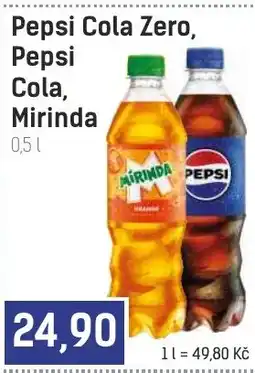 Konzum Pepsi Cola Zero, Pepsi Cola, Mirinda nabídka