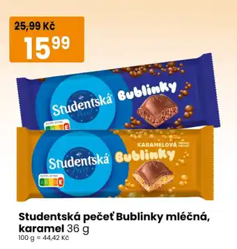 Studentská pečet Bublinky mléčná, karamel