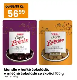 TEMPO Poex choco exclusive mandle v hořké čokoládě, v mléčné čokoládě se skořicí nabídka