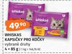 Konzum Whiskas kapsičky pro kočky vybrané druhy nabídka