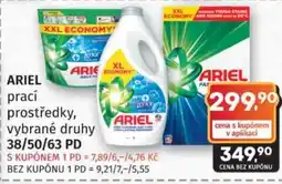 Konzum Ariel prací prostředky, vybrané druhy nabídka