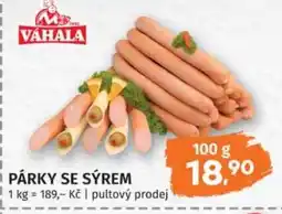 Konzum Váhala párky se sýrem nabídka