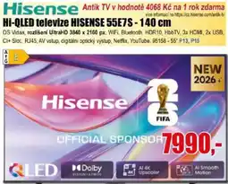 EVA Hisense Hi-QLED televize HISENSE 55E7S - 140 cm nabídka