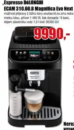 EVA Espresso DeLonghi ECAM 310.60.B Magnifica Evo Next nabídka