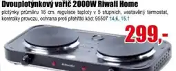 EVA Riwall Home dvouplotýnkový vařič 2000W nabídka