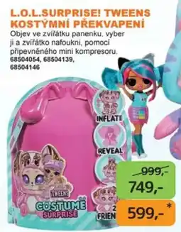 Dráčik L.O.L. SURPRISE! TWEENS KOSTÝMNÍ PŘEKVAPENÍ nabídka