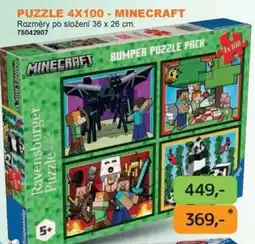 Dráčik Ravensburger puzzle 4x100 - Minecraft nabídka