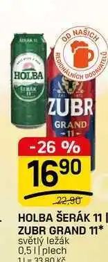Flop HOLBA ŠERÁK 11 ZUBR GRAND 11* světlý ležák 0,51 plech nabídka