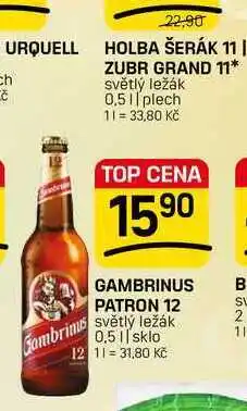 Flop GAMBRINUS PATRON 12 světlý ležák nabídka