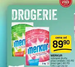 Flop MERKUR vybrané druhy prací prášek | 60 PD prací gel | 60 PD nabídka