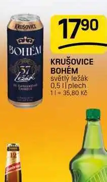 Flop KRUŠOVICE BOHÉM světlý ležák 0,5 || plech nabídka
