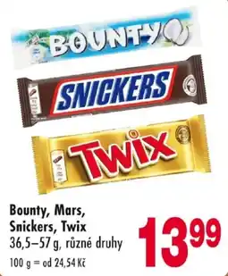 Qanto Bounty, Mars, Snickers, Twix nabídka