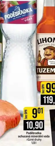 Jip Poděbradka ochucená minerální voda různé druhy nabídka
