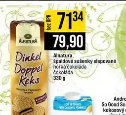 Jip Alnatura špaldové sušenky slepované hořká čokoláda čokoláda nabídka