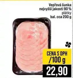 Jip Vepřová šunka nejvyšší jakosti 90% plátky bal. cca 200 g 100g nabídka