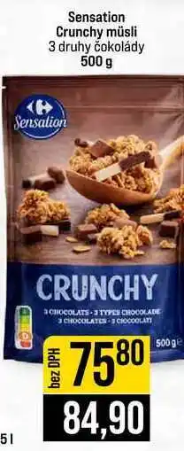 Jip Sensation Crunchy müsli 3 druhy čokolády nabídka
