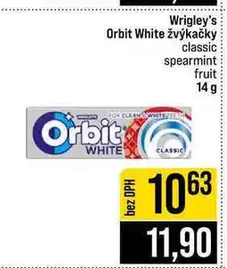 Jip Wrigley's Orbit White žvýkačky classic spearmint fruit nabídka