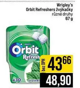 Jip Wrigley's Orbit Refreshers žvýkačky různé druhy nabídka