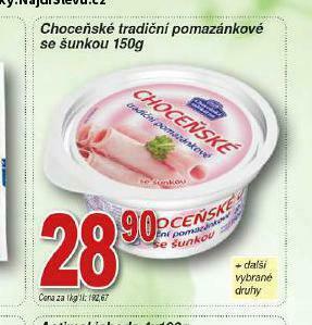 Lidl Choceňské tradiční pomazánkové se šunkou nabídka
