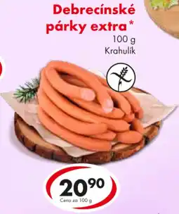 CBA Krahulik debrecínské párky extra nabídka