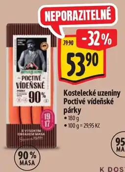 Albert Kostelecké uzeniny Poctivé vídeňské párky nabídka