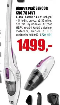 EVA Akuvysavač SENCOR SVC 7814VT nabídka