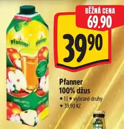 Albert Pfanner 100% džus nabídka