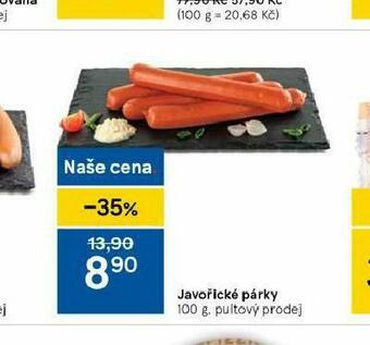 Tesco Javořické párky nabídka