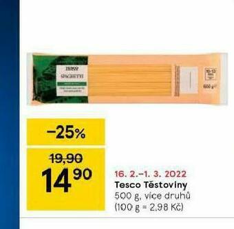 Tesco Tesco těstoviny nabídka