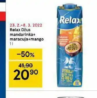 Tesco Relax džus mandarinka+ maracuja+mango nabídka