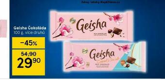 Tesco Geisha čokoláda nabídka
