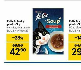 Tesco Felix polévky pro kočky nabídka