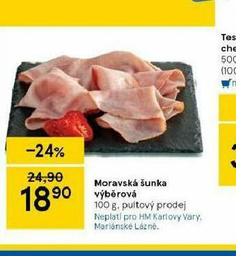 Tesco Moravská šunka výběrová nabídka