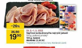 Tesco Vepřová šunka zvonařka nejvyšší jakosti nabídka
