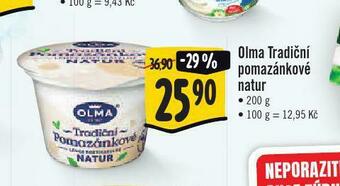 Jip Olma tradiční pomazánkové natur nabídka