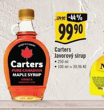Jip Carters javorový sirup nabídka