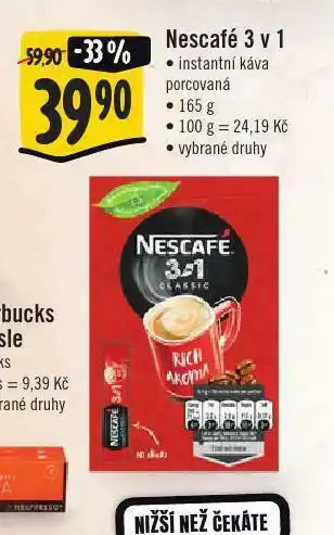 Jip Nescafé 3v1 instantní káva porcovaná nabídka