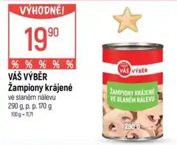 Globus Vás výběr žampiony krájené ve slaném nálevu nabídka