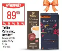 Globus Tchibo Cafissimo, Davidoff kávové kapsle různé druhy nabídka