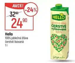 Globus Hello 100% jablečná šťáva čerstvě lisovaná nabídka