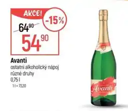 Globus Avanti ostatní alkoholický nápoj nabídka