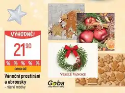 Globus Goba vánoční prostírání a ubrousky nabídka