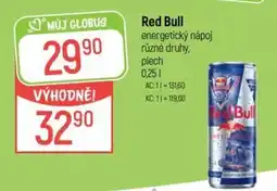 Globus Red Bull energetický nápoj nabídka