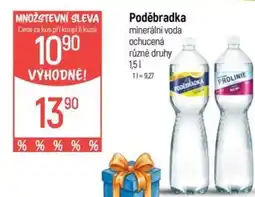 Globus Poděbradka minerální voda ochucená nabídka